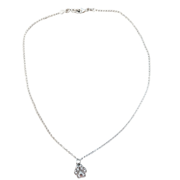NWT, Dog print charm convertible necklace to anklet, Silver Plated chain - Picture 3 of 5